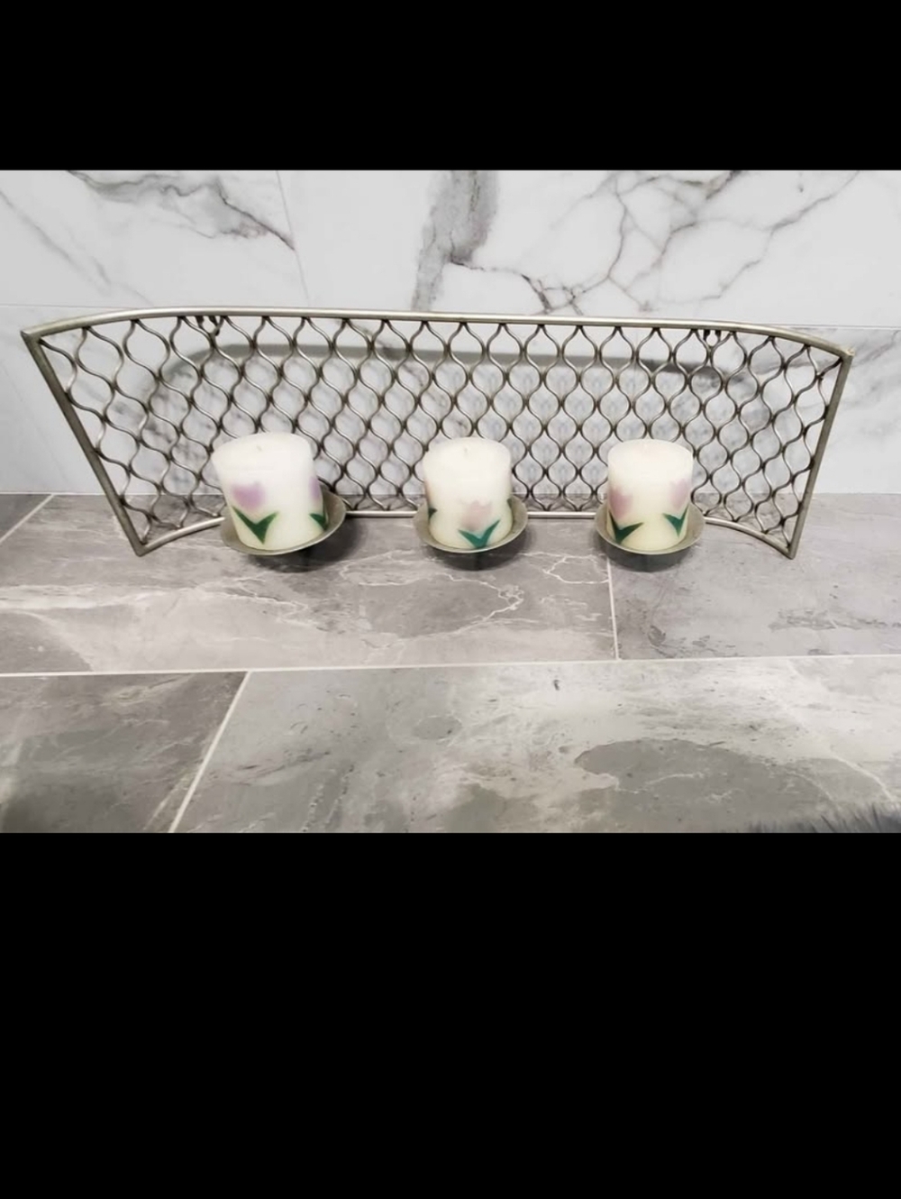 Silver Metal Wall Mount Candle Holder from Pier One Imports